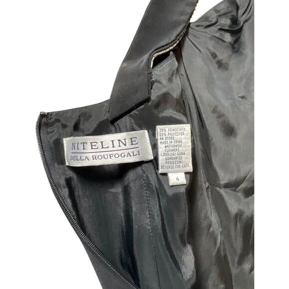 Vintage Niteline Della Roufogali Black Tie Formal Short Cocktail Dress Size 4 - Picture 11 of 13